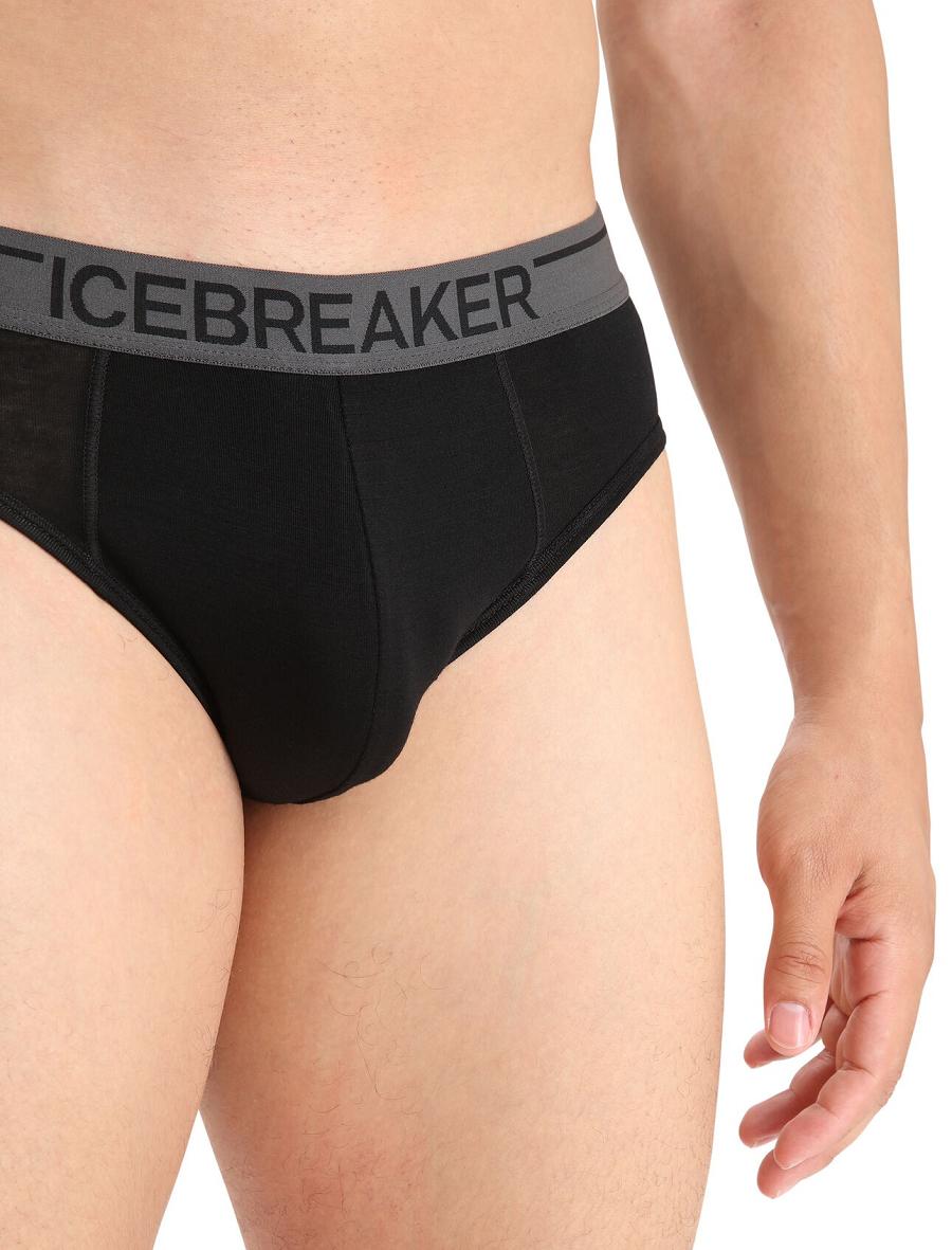 Bielizny Icebreaker Merino Anatomica Briefs Męskie Czarne | PL 1648YXFU